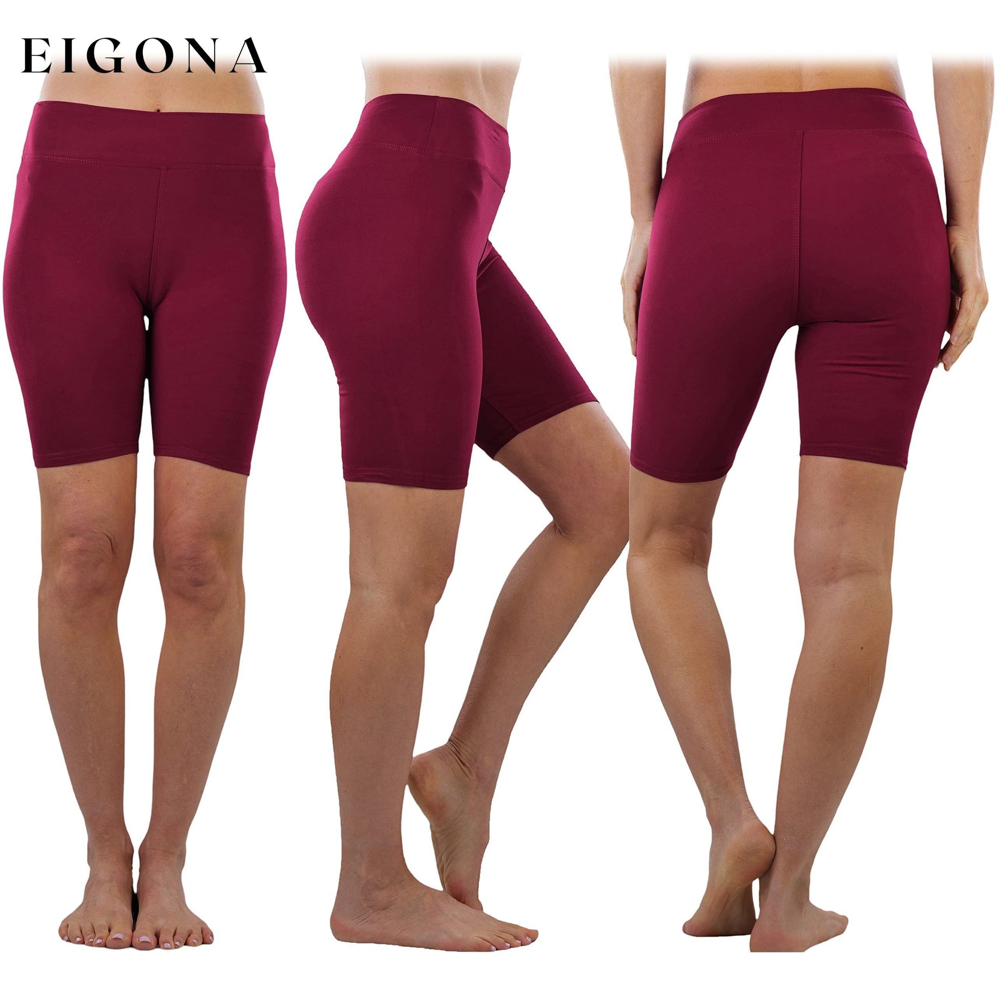 4-Pack: Women's Mid Thigh Length High Waisted Stretchy Microfiber Leggings __stock:100 bottoms refund_fee:1200