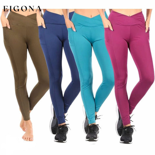 4-Pack: Women's High-Waist Active Leggings with Pockets __stock:100 bottoms refund_fee:1200