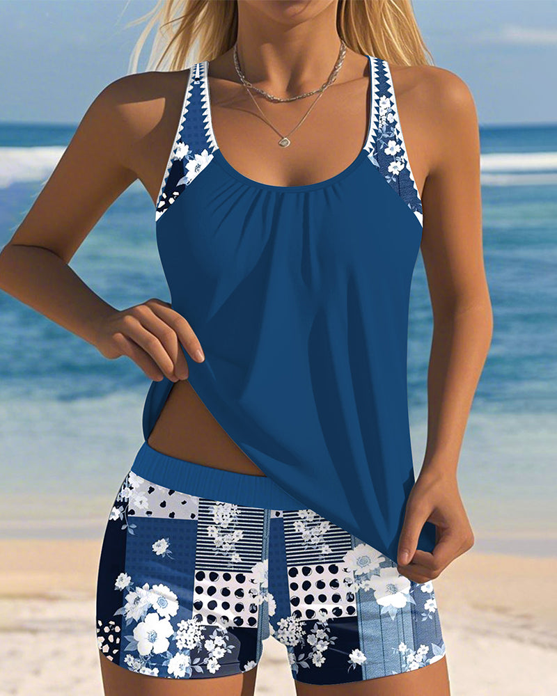 Costume da bagno boxer stampato in due pezzi