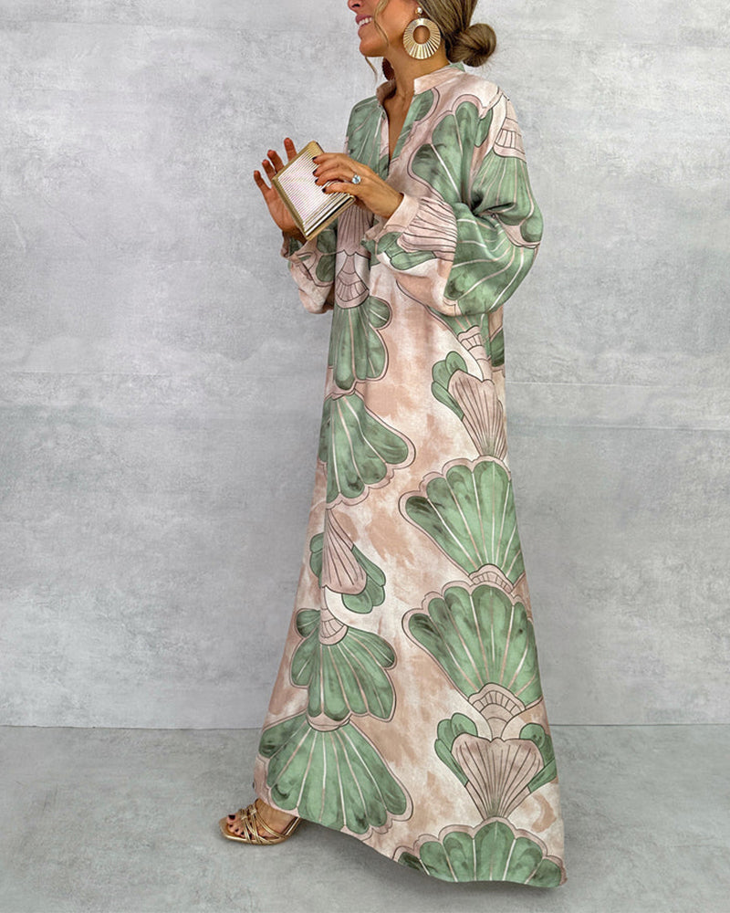 Abito con stampa a foglie temperamento