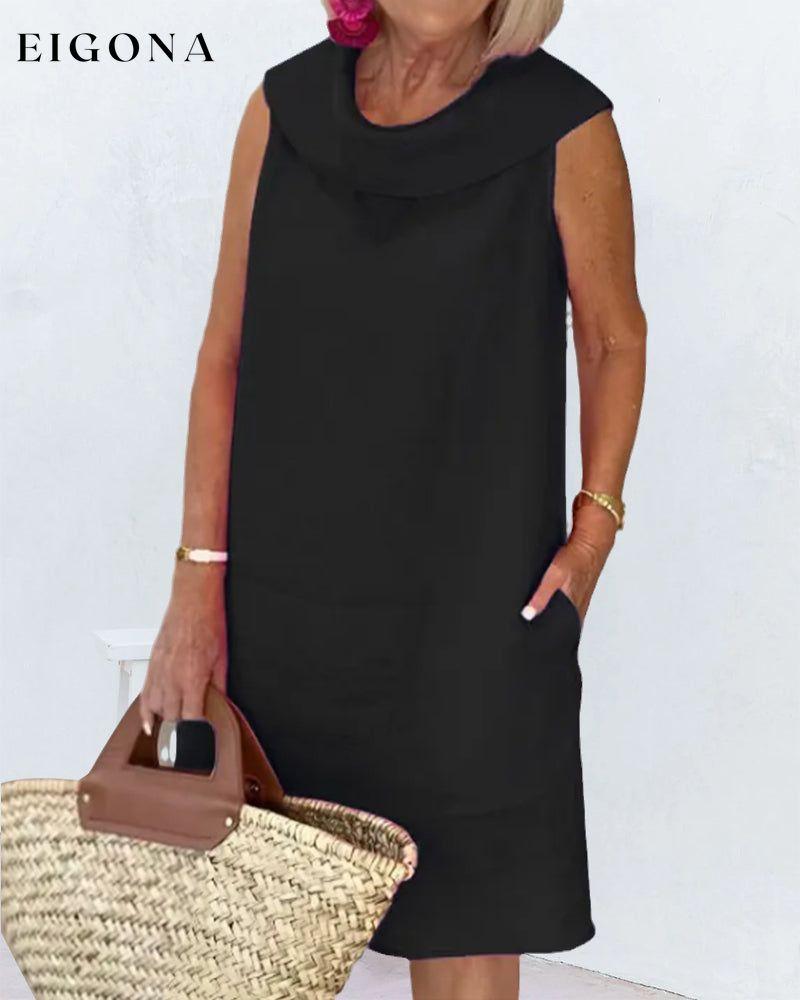 Cotton Linen Eyecatching Solid Color Dress 23BF Casual Dresses Clothes cotton and linen Dresses SALE Spring Summer