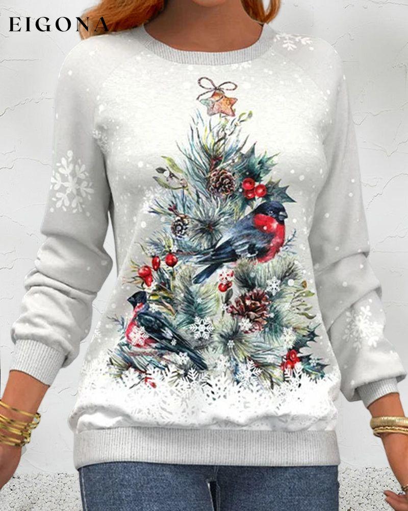 Long-sleeved Christmas tree patterned sweatshirt 2023 f/w 23BF cardigans christmas Clothes discount hoodies & sweatshirts spring sweatshirts Tops/Blouses