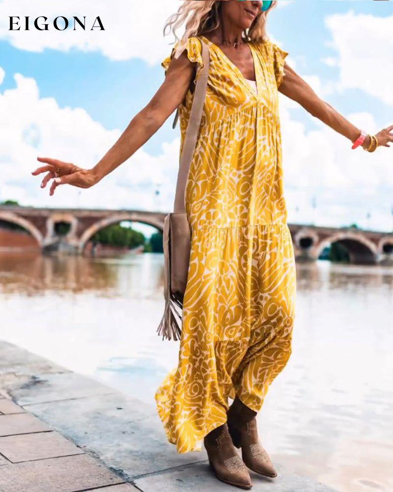 Printed ruffle casual dress 23BF Casual Dresses Clothes Dresses Spring Summer