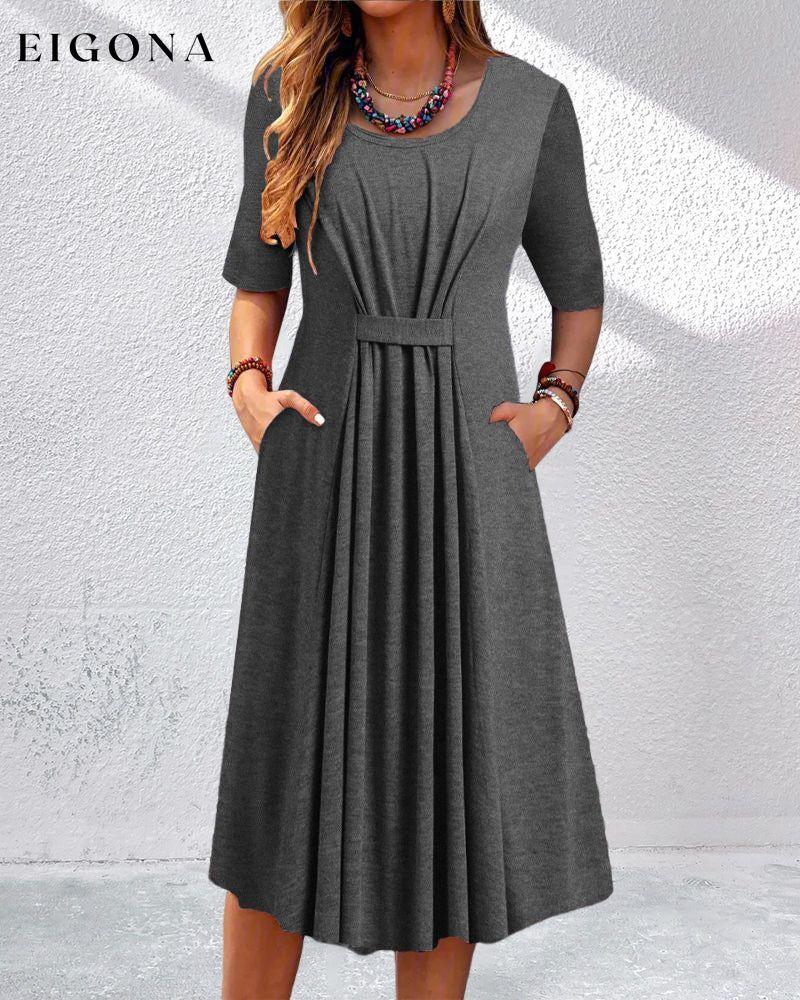 Round neck half sleeve dress 23BF Casual Dresses Clothes Dresses Spring Summer
