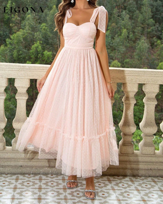 Tie-Shoulder Sweetheart Neck Dress Blush Pink clothes dress dresses evening dress evening dresses Ringing-N Ship From Overseas