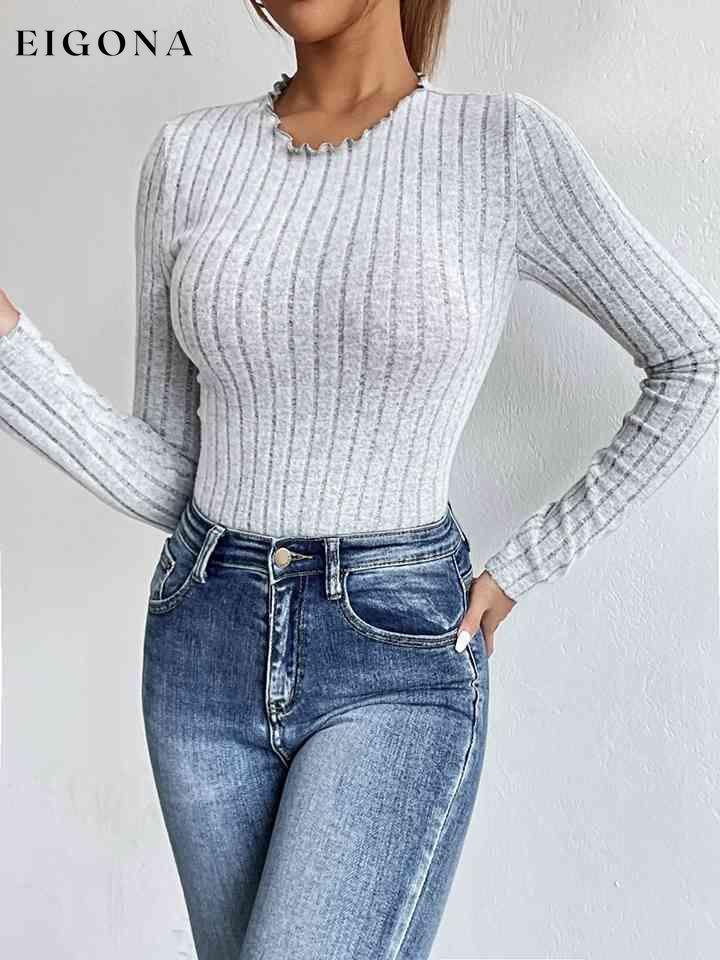 Long Sleeve Round Neck Bodysuit bodysuit bodysuits clothes long sleeve long sleeve bodysuit long sleeve shirts M@Y Ship From Overseas Shipping Delay 09/29/2023 - 10/04/2023 shirt shirts top tops