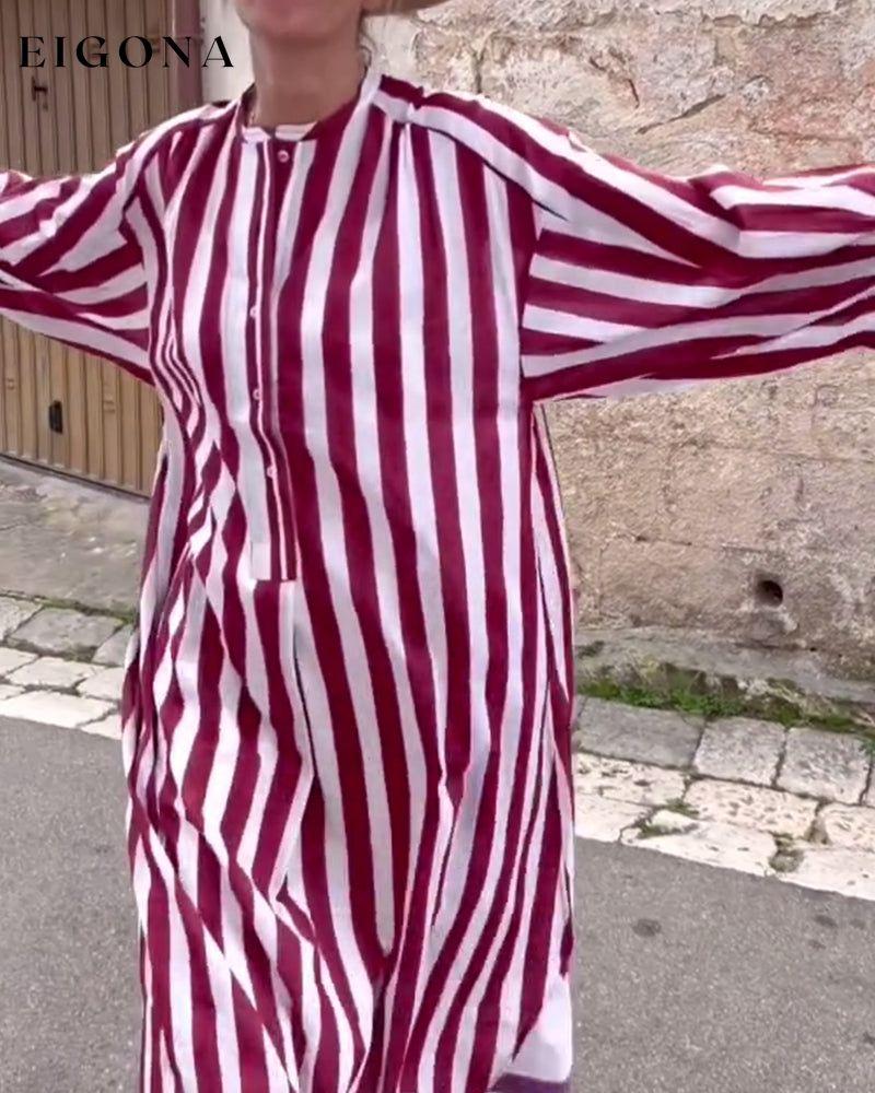 Casual long sleeve striped dress casual dresses spring summer