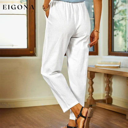 【Cotton And Linen】Solid Colour Casual Trousers best Best Sellings bottoms clothes Cotton And Linen pants Plus Size Sale Topseller