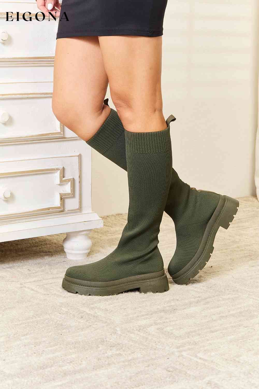 Footwear Knee High Platform Sock Boots Ship from USA Shoes WiLDDiVA womens shoes