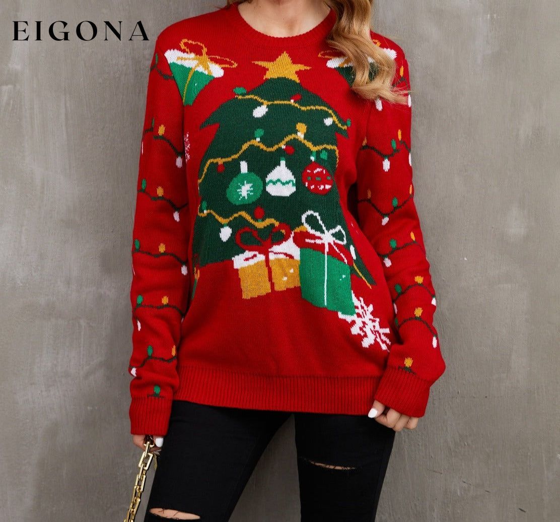 Christmas Theme Round Neck Christmas Sweater C.J@MZ christmas sweater clothes Ship From Overseas