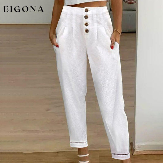 Lace Patchwork Casual Trousers White best Best Sellings bottoms clothes pants Sale Topseller