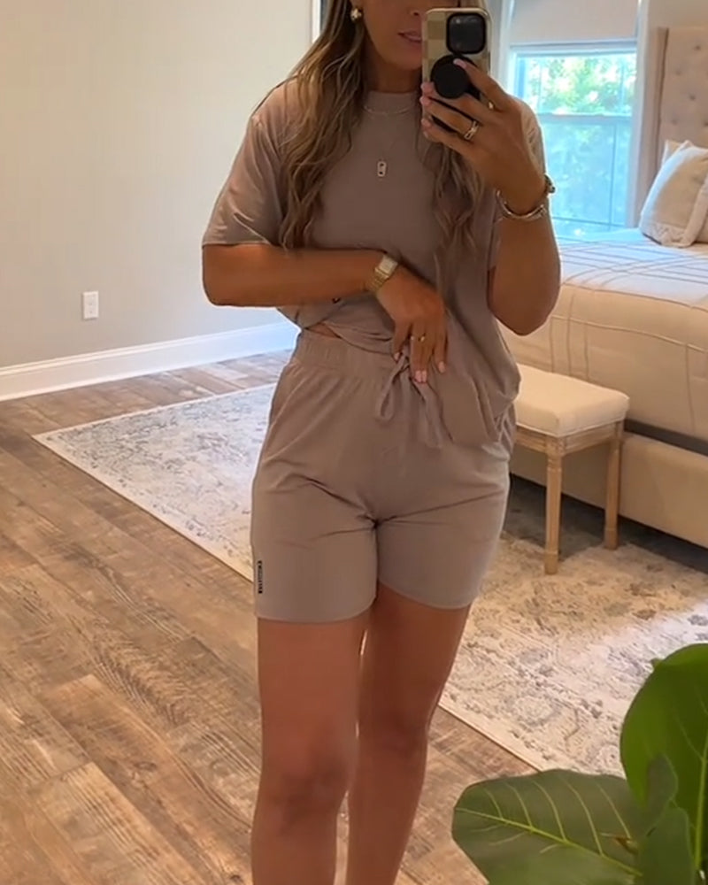 Two-Piece Sports Quick-Dry Shorts Set