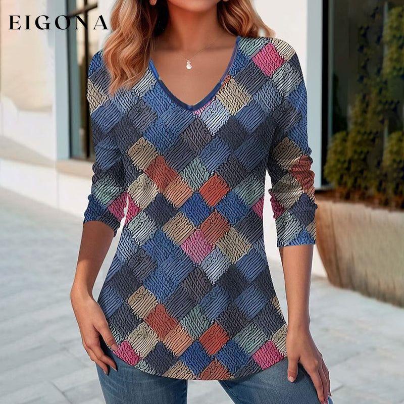 Vintage Colourful Plaid T-Shirt best Best Sellings clothes Plus Size Sale tops Topseller