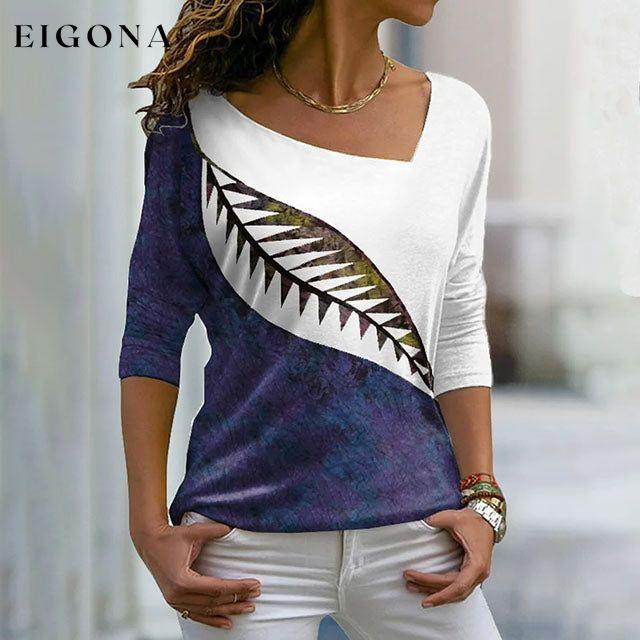 Contrast Color Casual T-Shirt best Best Sellings clothes Plus Size Sale tops Topseller