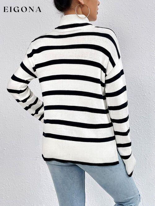 Striped Turtleneck Long Sleeve Sweater clothes Ship From Overseas X.X.W