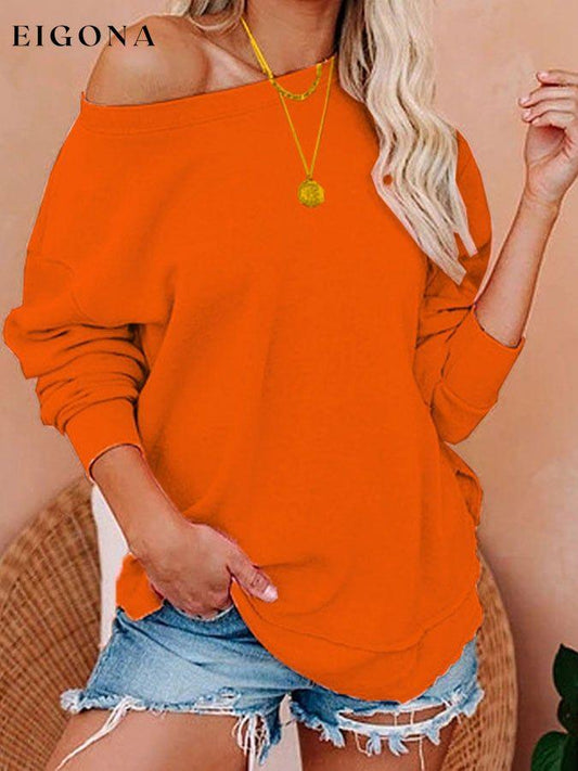 Casual Long Sleeve Pullover Solid Color Sweatshirt top tops