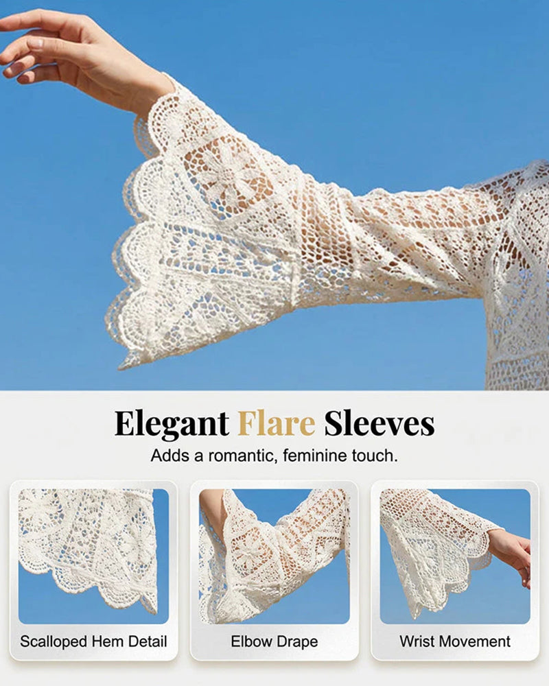 Women's Vintage Crochet Hollow Out Cover Up Top