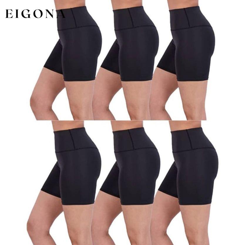 6-Pack: Active High Waisted Biker Shorts Black __stock:100 bottoms refund_fee:1200