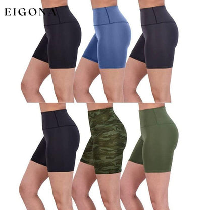 6-Pack: Active High Waisted Biker Shorts __stock:100 bottoms refund_fee:1200
