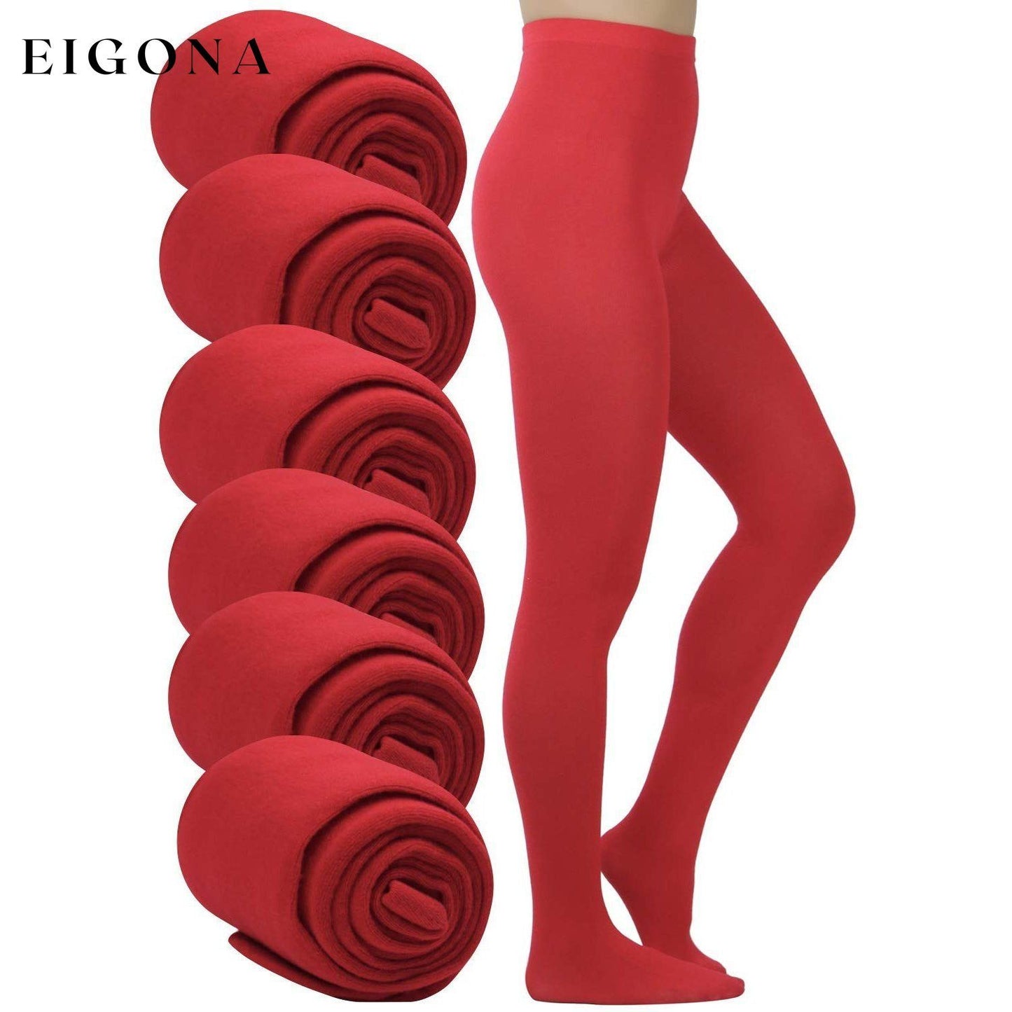 6-Pack: Women's Footed Winter Tights Red S M __stock:100 bottoms refund_fee:1800
