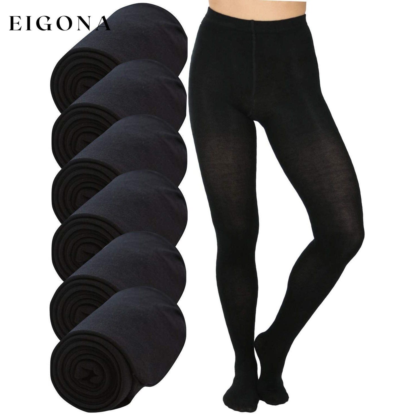 6-Pack: Women's Footed Winter Tights Black __stock:100 bottoms refund_fee:1800