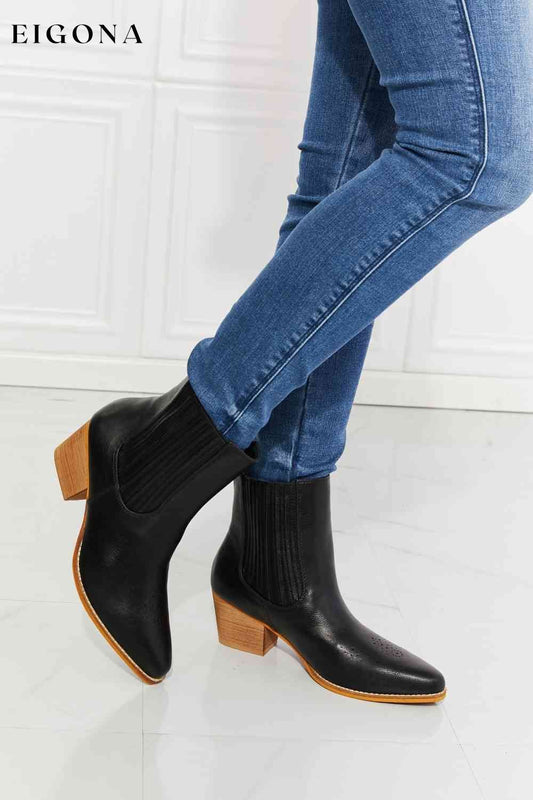 Love the Journey Stacked Heel Chelsea Boot in Black Black Clothes Melody Ship from USA shoes womens shoes