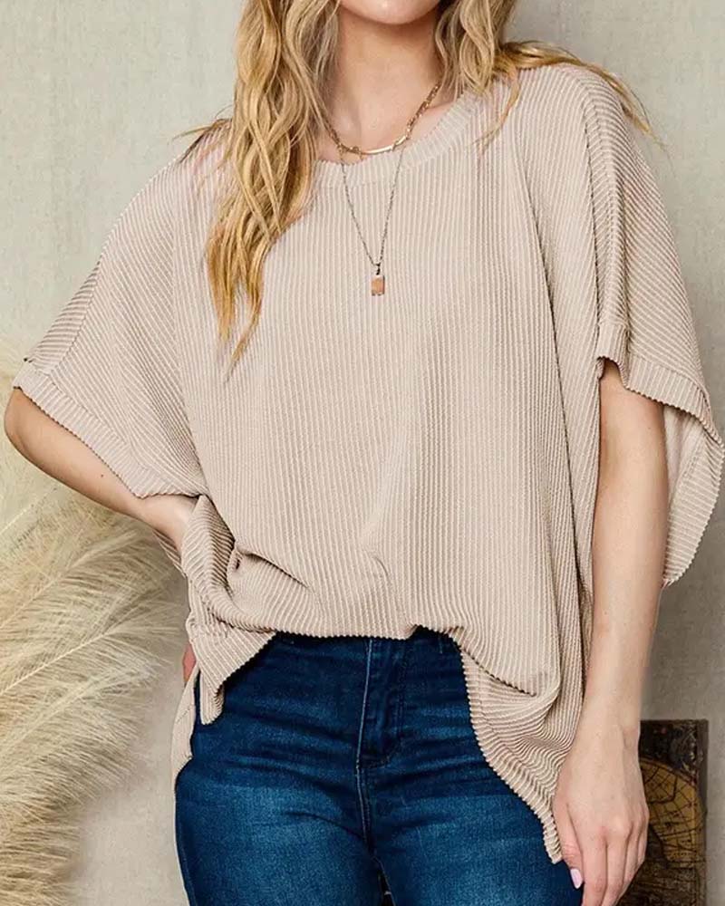 Loose-Fit Crew Neck Casual T-Shirt