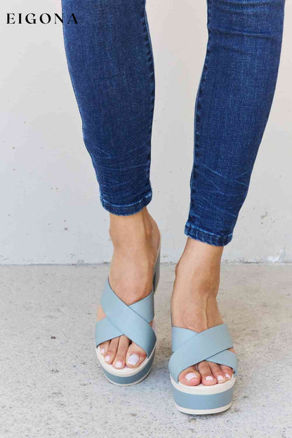 Cherish The Moments Contrast Platform Sandals in Misty Blue BFCM - Up to 25 Percent Off Black Friday Ship from USA Shoes Weeboo womens shoes