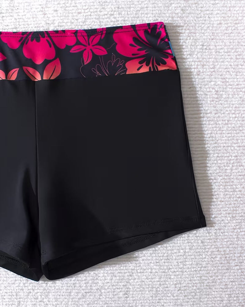 Sporty Boyleg Printed Bikini