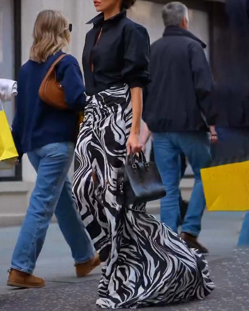 Slit elegant printed dress 202466 casual dresses summer