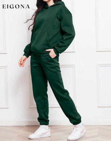 Drop Shoulder Long Sleeve Hoodie and Pants Set, 2 Piece Sweater and Pants Set bottoms clothes lounge lounge wear lounge wear sets loungewear loungewear sets S.S.Ni sets Ship From Overseas Sweater sweaters Sweatshirt