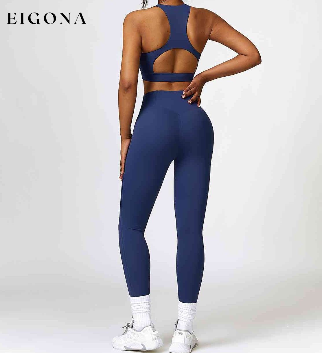 Cutout Cropped Sport Tank and Leggings Set activewear Activewear sets clothes Ship From Overseas Z&C