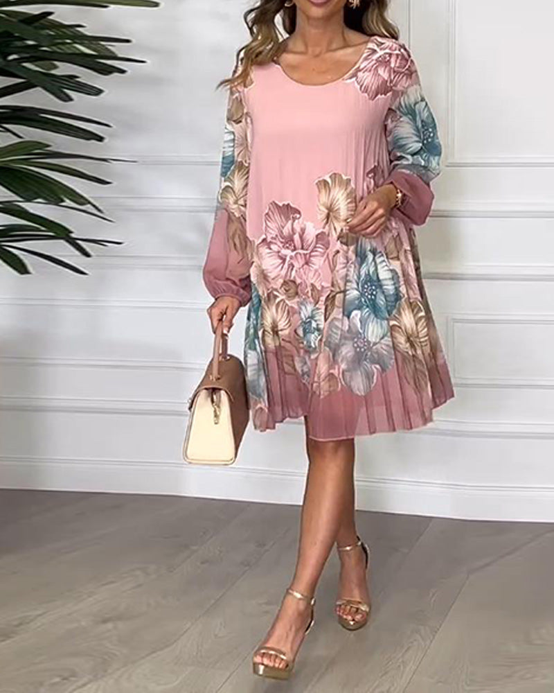 Elegante abito plissettato floreale