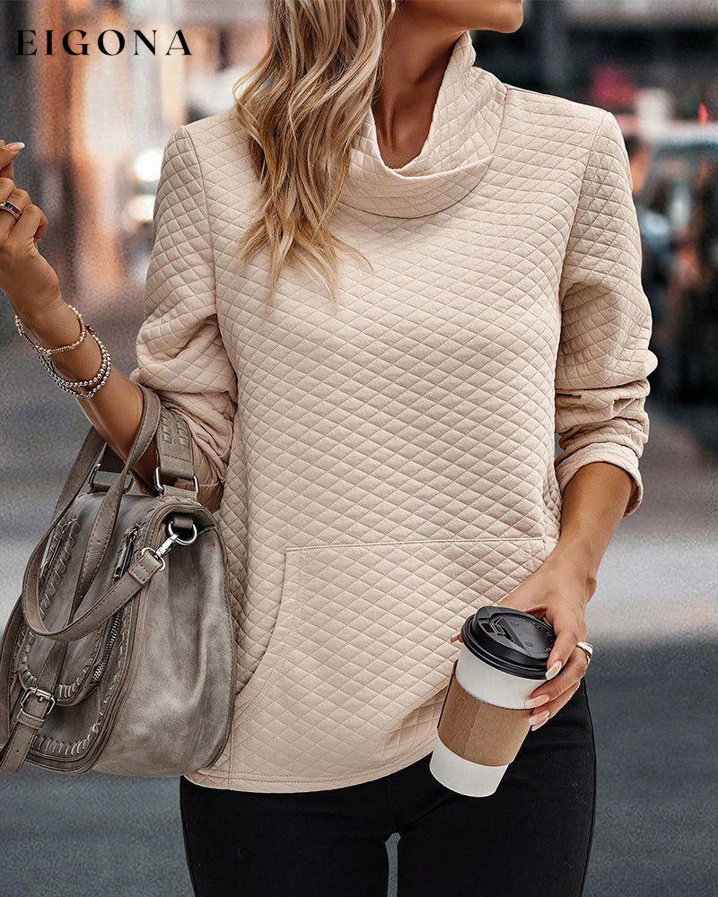 Solid color high neck sweatshirt Beige 2023 f/w 23BF cardigans Clothes discount hoodies & sweatshirts spring Tops/Blouses