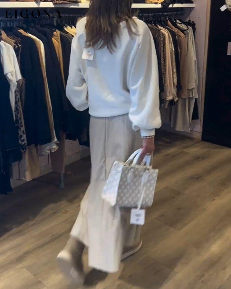 Cold Shoulder Simple Sweatshirt 2023 f/w 23BF cardigans Clothes hoodies & sweatshirts spring Tops/Blouses