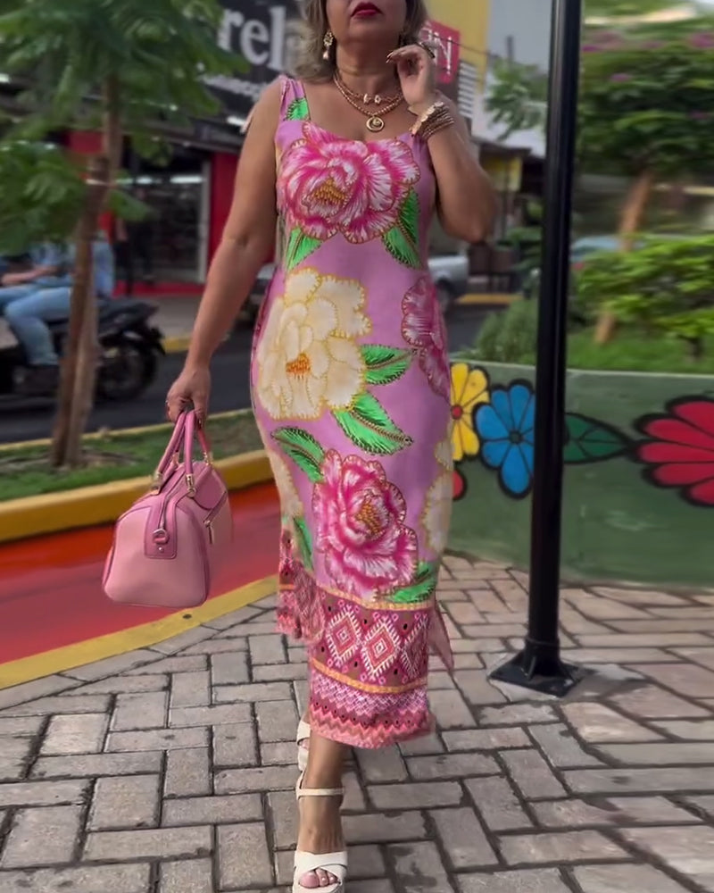 Elegant floral slip dress casual dresses summer