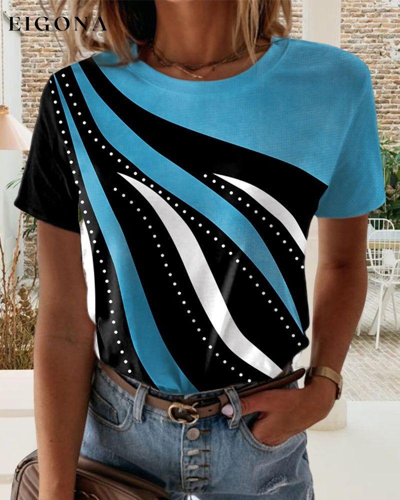 Printed short-sleeve crewneck T-shirt 23BF clothes Short Sleeve Tops Spring Summer T-shirts Tops/Blouses