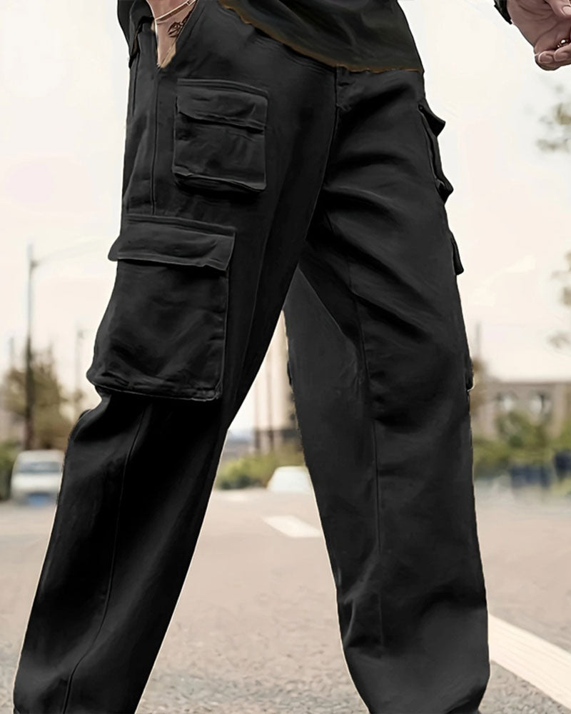 Men's Multi-Pocket Straight-Leg Cargo Pants