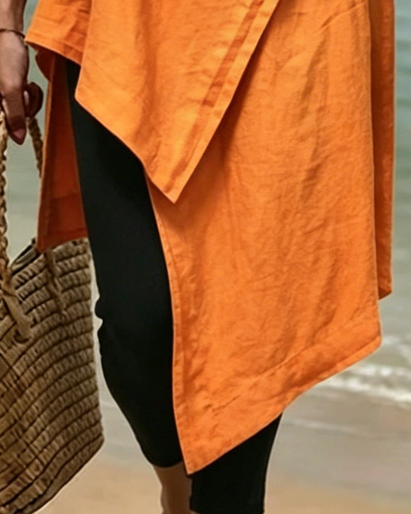 Asymmetrical V-Neck Long Tank Top