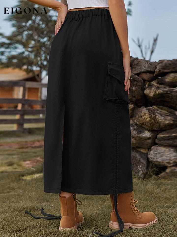 Drawstring Denim Skirt with Pockets clothes M.F Ship From Overseas Shipping Delay 09/29/2023 - 10/02/2023 skirts trend