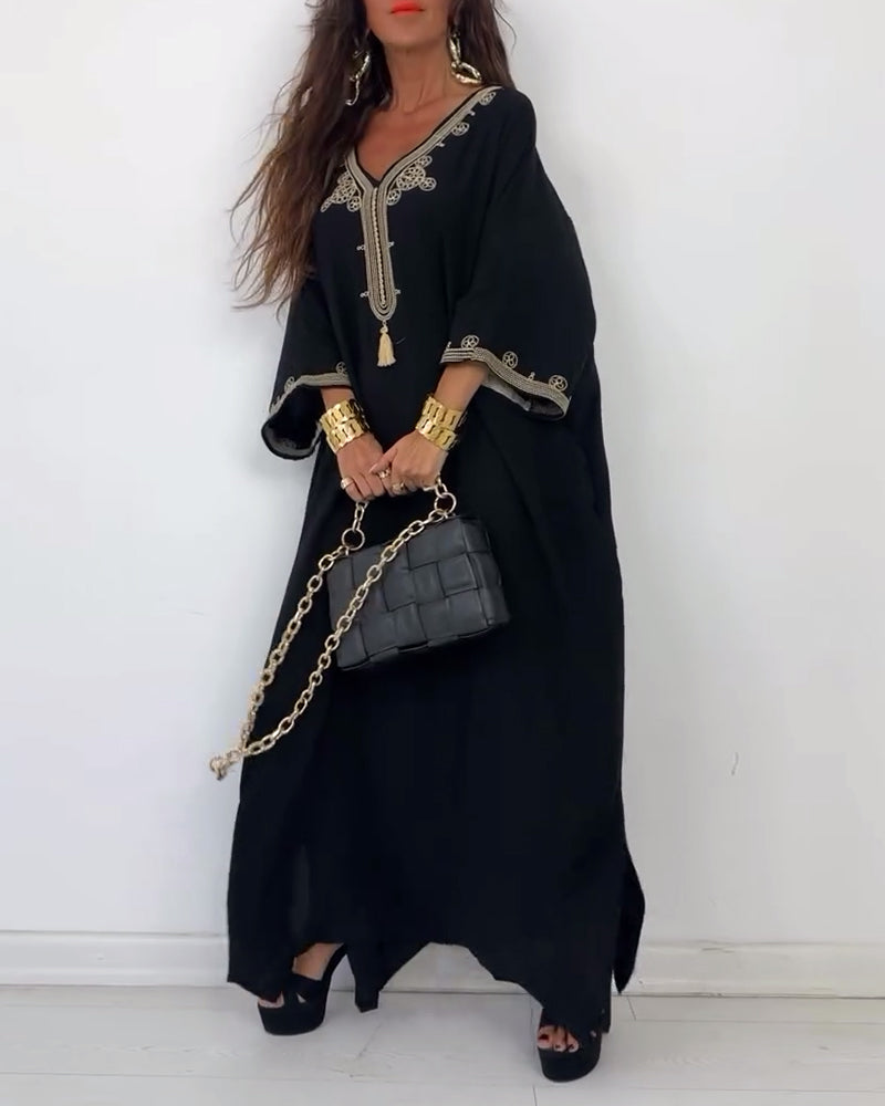 V-neck loose simple dress