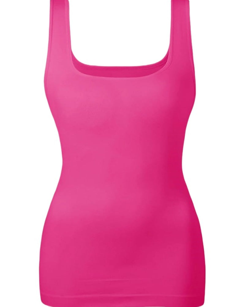 Solid Tummy Control Shaping Midi Tank Top