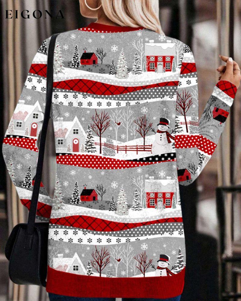 Christmas print cross sweatshirt 2023 f/w 23BF christmas Clothes spring sweatshirts