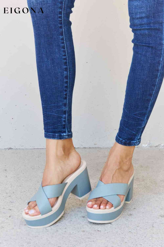 Cherish The Moments Contrast Platform Sandals in Misty Blue Misty Blue BFCM - Up to 25 Percent Off Black Friday Ship from USA Shoes Weeboo womens shoes