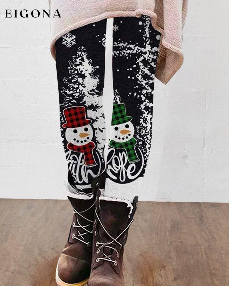 Christmas snowman print leggings 2023 f/w 23BF christmas Clothes pants