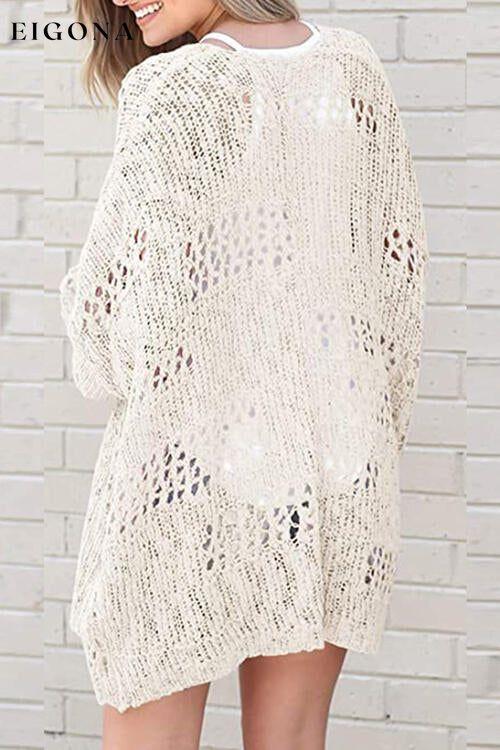 Openwork Open Front Long Sleeve Cardigan cardigan cardigans clothes Ship From Overseas X.W