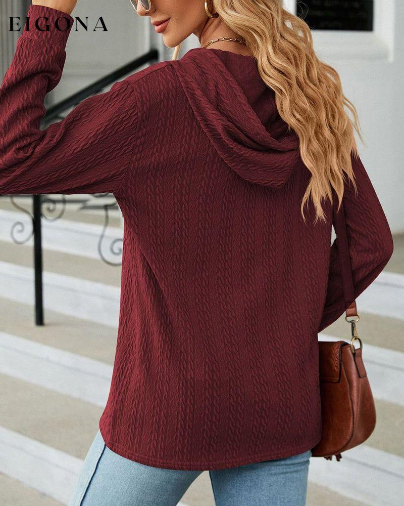 Solid color hoodie with buttons 2022 F/W 2023 F/W 23BF cardigans Clothes discount Hoodies & Sweatshirts Spring Tops/Blouses