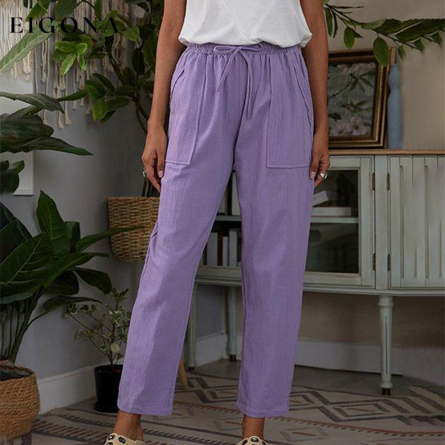 Casual Straight Pants Purple best Best Sellings bottoms clothes pants Plus Size Sale Topseller