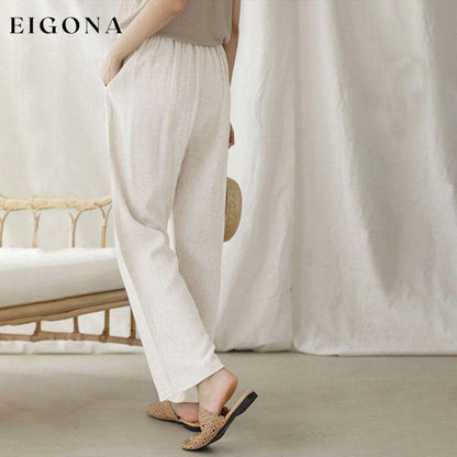 【Cotton And Linen】Casual Straight Trousers best Best Sellings bottoms clothes Cotton and Linen pants Plus Size Sale Topseller