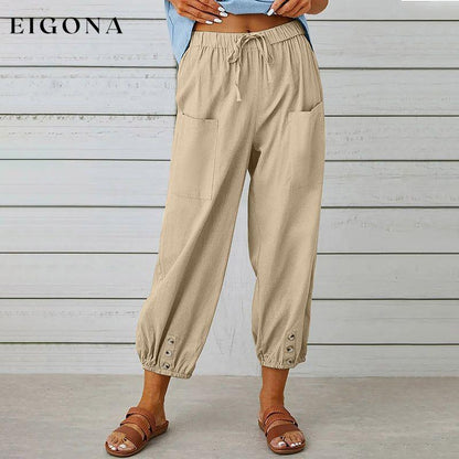 Casual Comfortable Trousers Khaki best Best Sellings bottoms clothes Cotton And Linen pants Sale Topseller